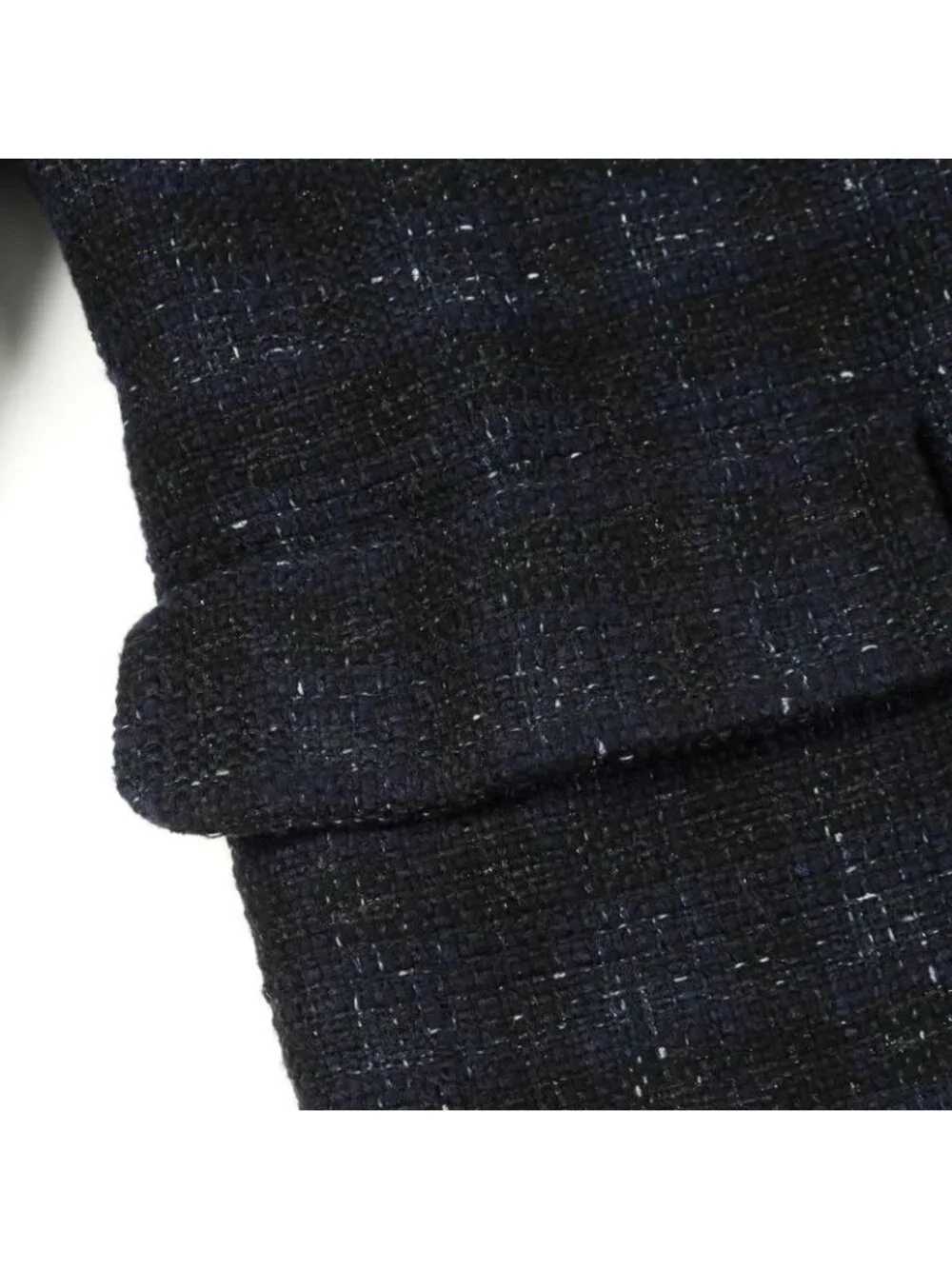 Chanel Bijou Lion Button Iridescent Wool Tweed Double Breasted Nylon Coat